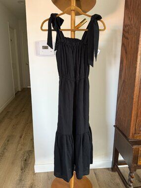 Outerknown Oasis Gauze Dress black small NWT